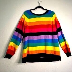 united states sweaters rainbow crew neck, long-sleeved sweater. XL. Preowned.